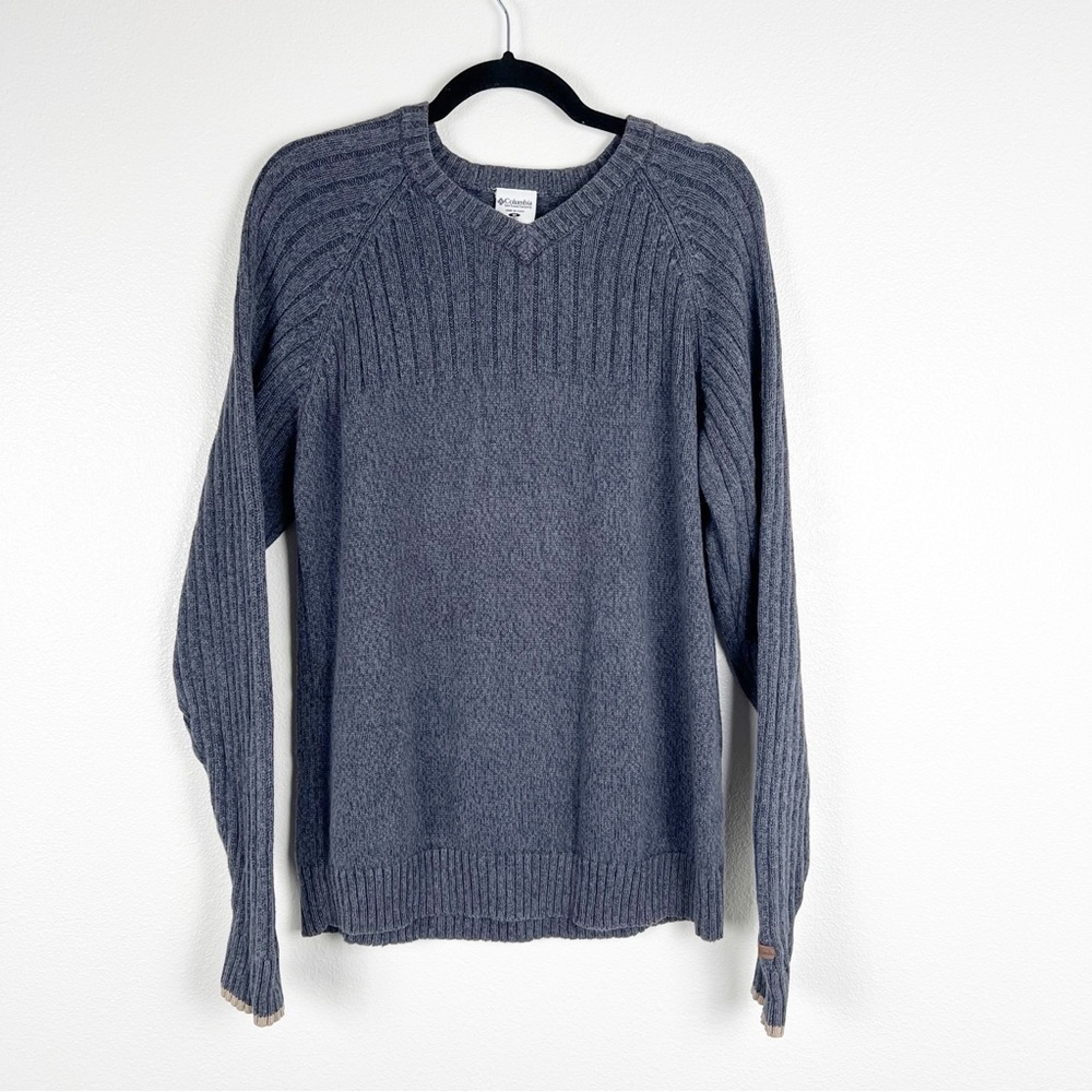 Columbia Knit Cotton Sweater Gray Sz M‎